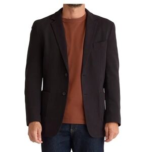 Quince Cotton Pique Knit Blazer Mens XXL Black Organic Cotton Pockets NEW NWT